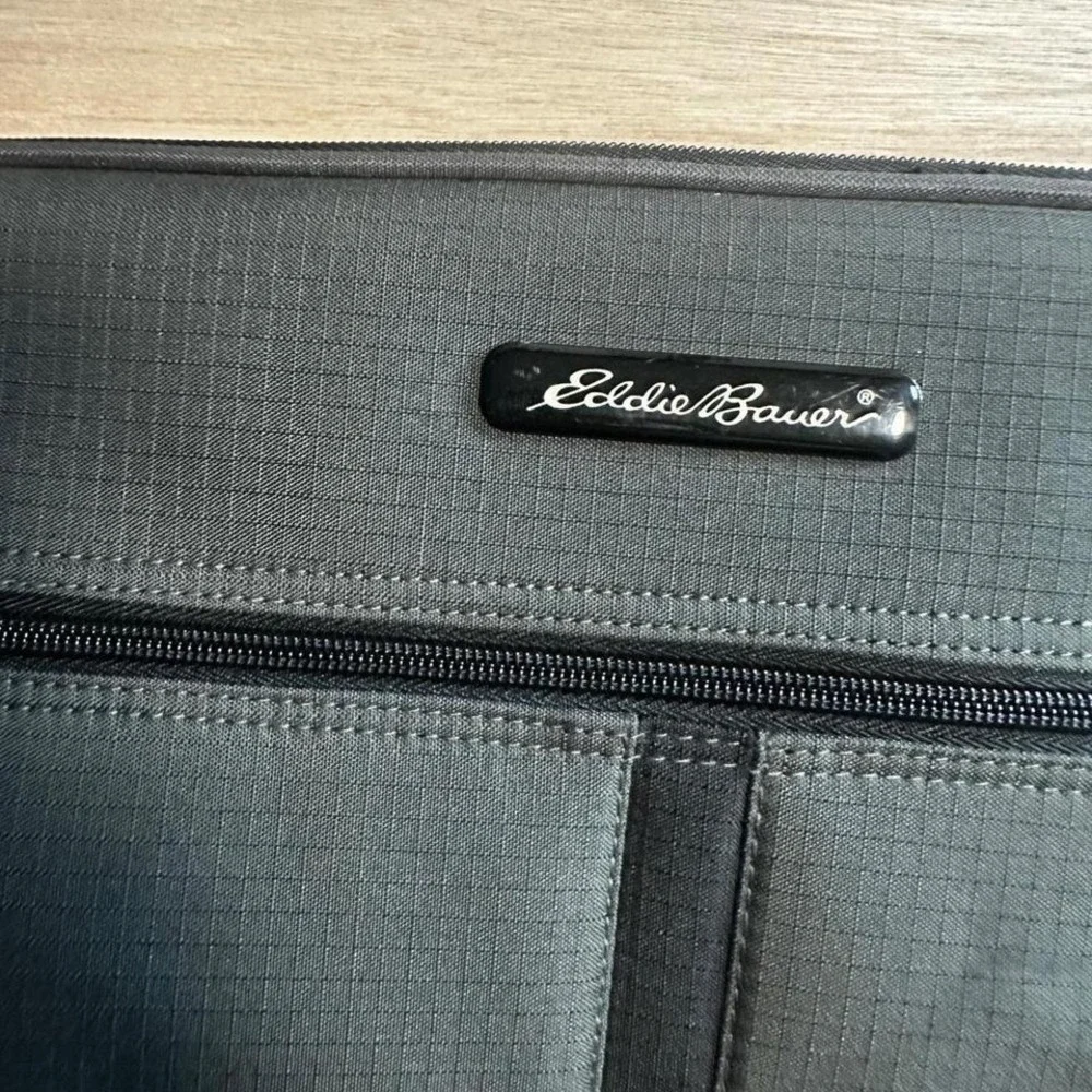 Eddie Bauer Garment Bag Luggage Carry On Travel Suitcase black gray